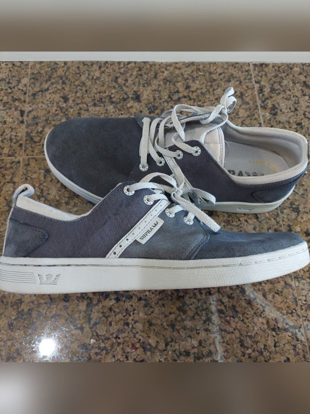 Supra Slate Blue Suede Low Top Skate Shoes Mens 9